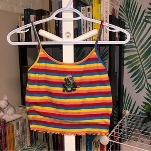 SHEIN | Cropped Cami With Embroidered Dragon | Multicolour